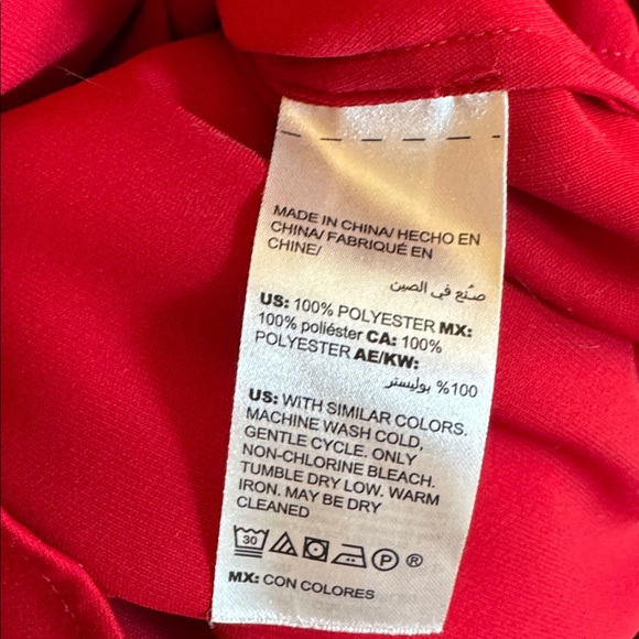 Chico's Vibrant Red Blouse with Pleated Bell Sleeves 1/4 Button V Neck Blouse - Picture 6 of 6